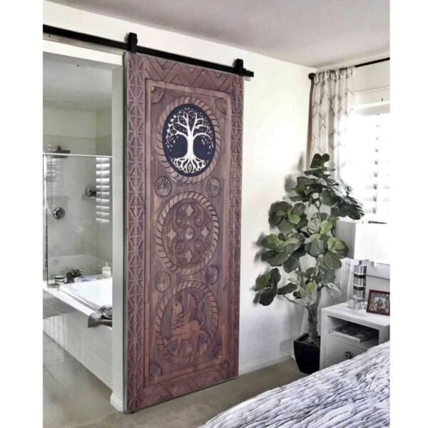Hand Carved Pink Antique Door