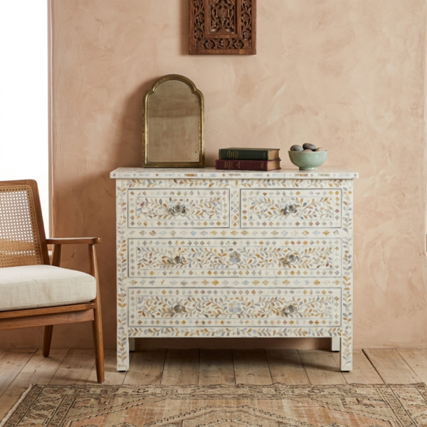 Mother Of Pearl White Dresser