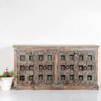 Hand Carved Vintage Door Sideboard