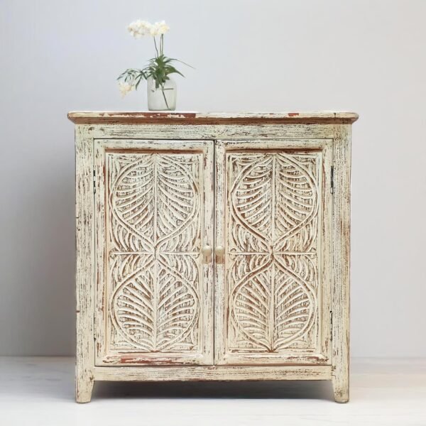 Hand Carved Leaf Small Buffet