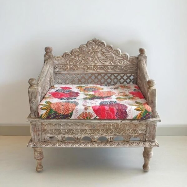 Hand Carved Mughal Accent Chair