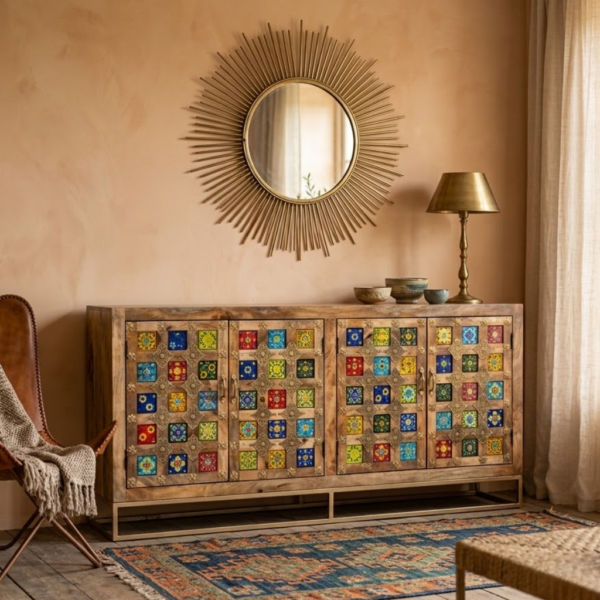 Traditional 4 Door Tiles Sideboard