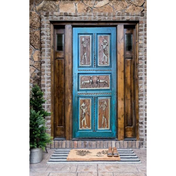 Hand Carved Blue Barn Door