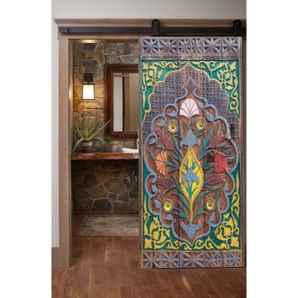 Hand Carved Antique Multicolour Door