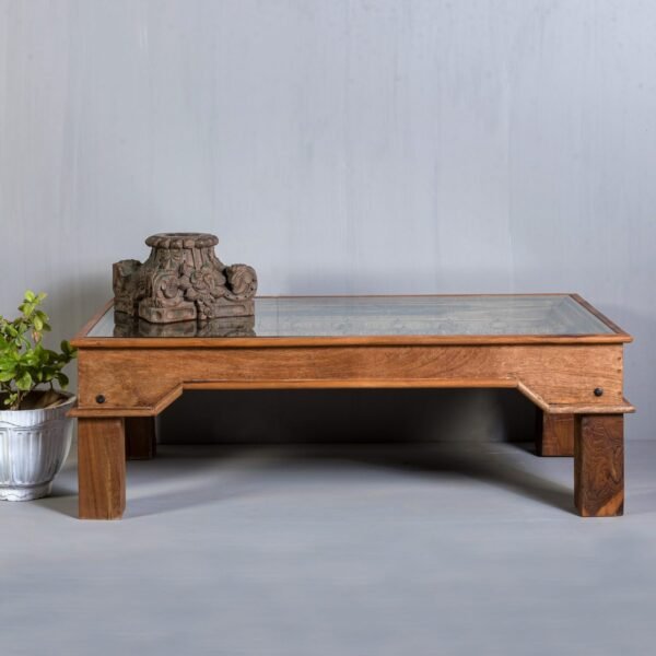 Hand Carved Vintage Door Coffee Table