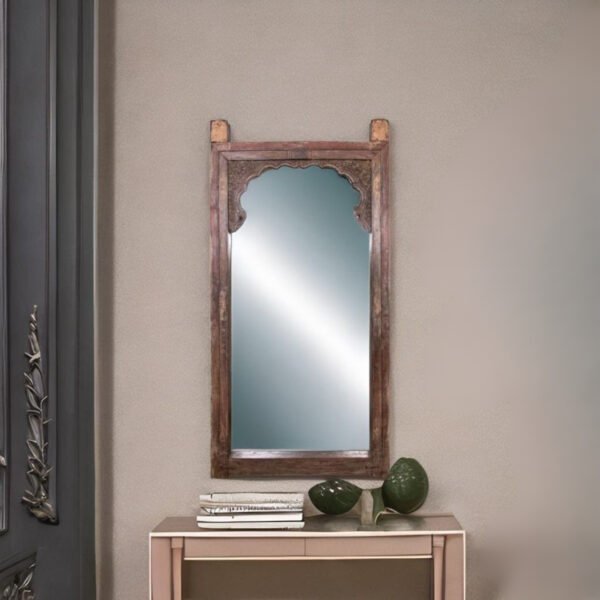 Hand Carved Brown Mirror Frame