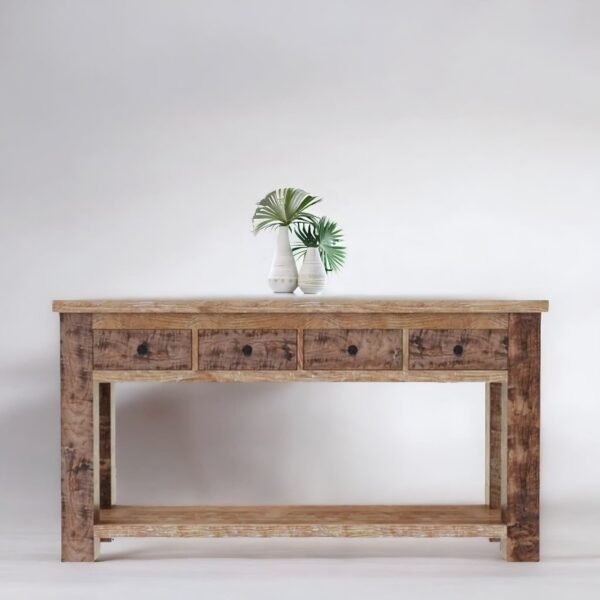 Reclaimed 4 Drawer Console Table