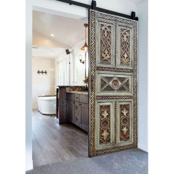 Hand Carved Barn Brown Door