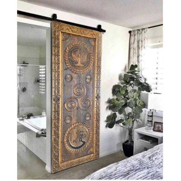 Hand Carved Yoga Door