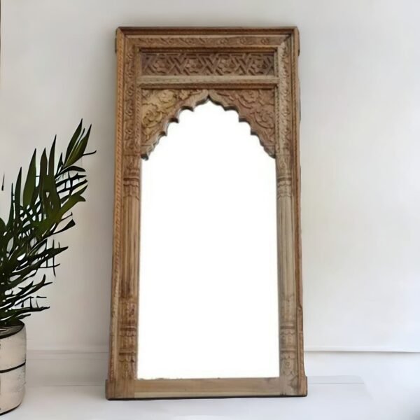 Hand Carved Indian Full Size Mirror Frame