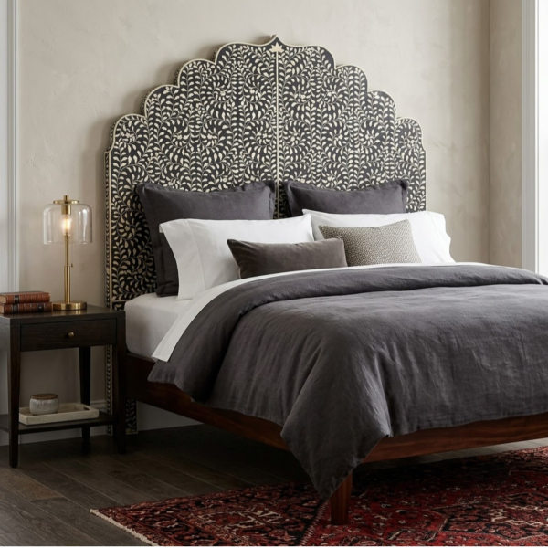 Bone Inlay Floral Headboard