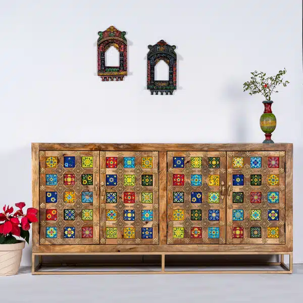 Traditional 4 Door Tiles Sideboard