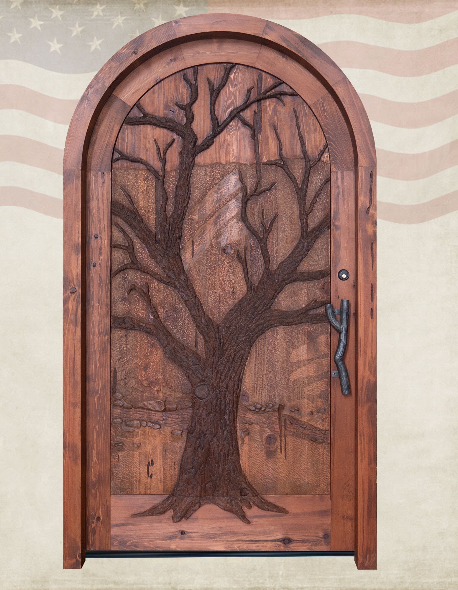 Custom-Solid-Wooden-Tree-Door-1.0 Hand Carved Tree of Life Door