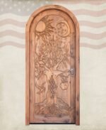 Hand Carved Tree of Life Sun Moon Door