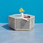 Bone Inlay Hexagon Coffee Table