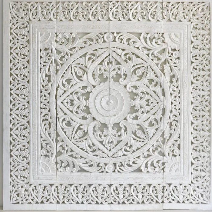 Dynasty White Hand Carved Wooden Board