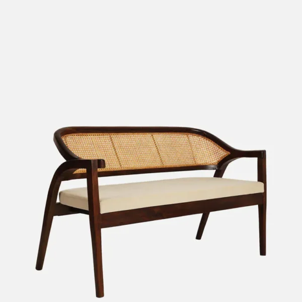 Rattan Classic Bench In Ivory