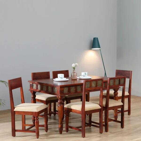 Traditional Dining Set In Honey Oak Finish