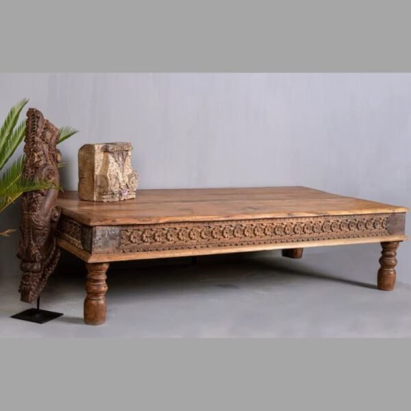 Hand Carved Reclaimed Coffee Table